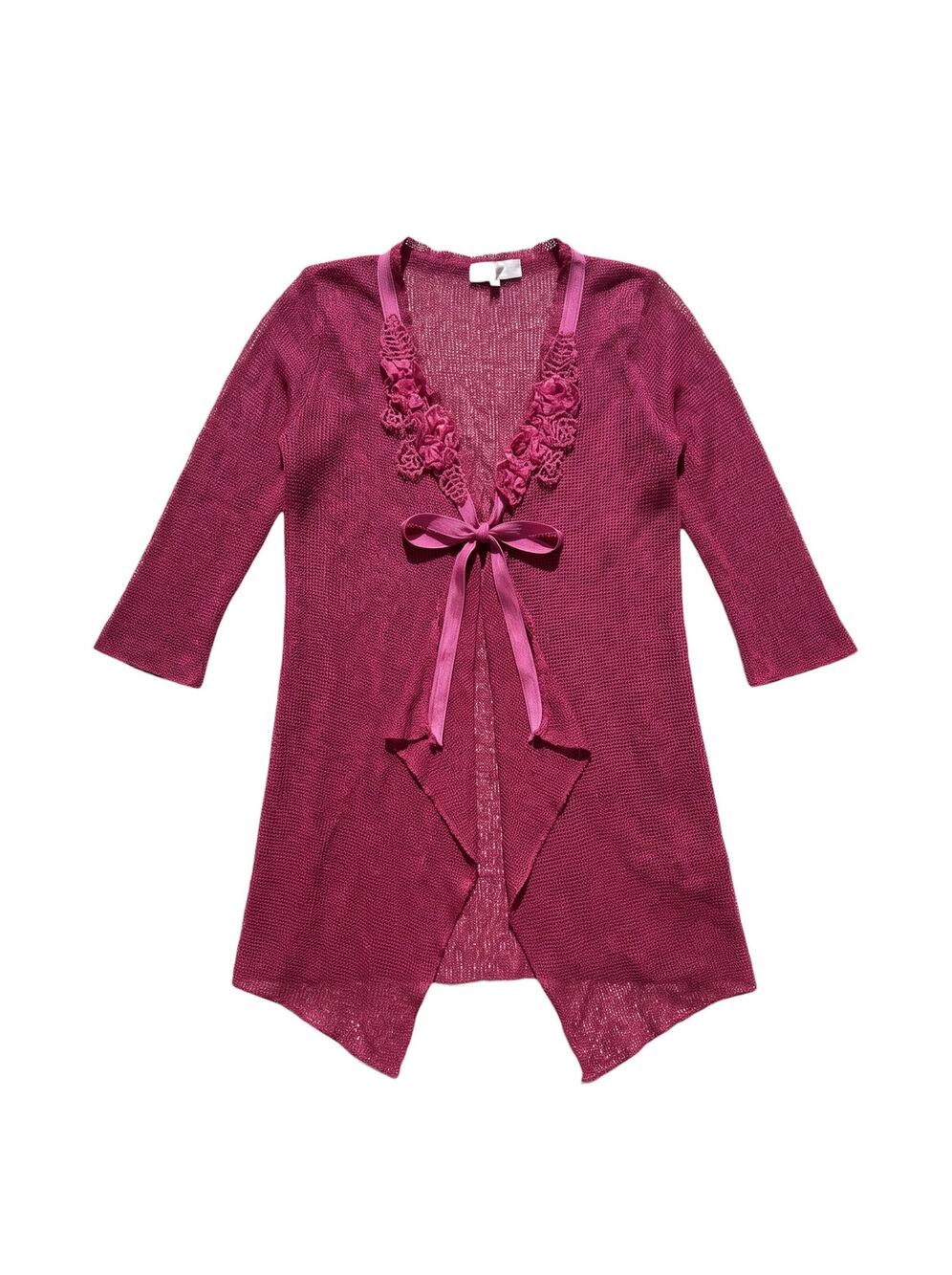 Pretty Angel Crochet Open Front Tunic Top with Embellishments